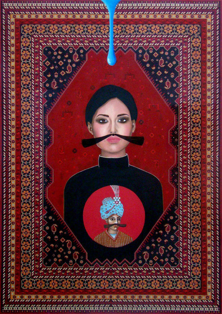 Neda Azami/ With Shah Abbas/ Composition/ 150*100/2016