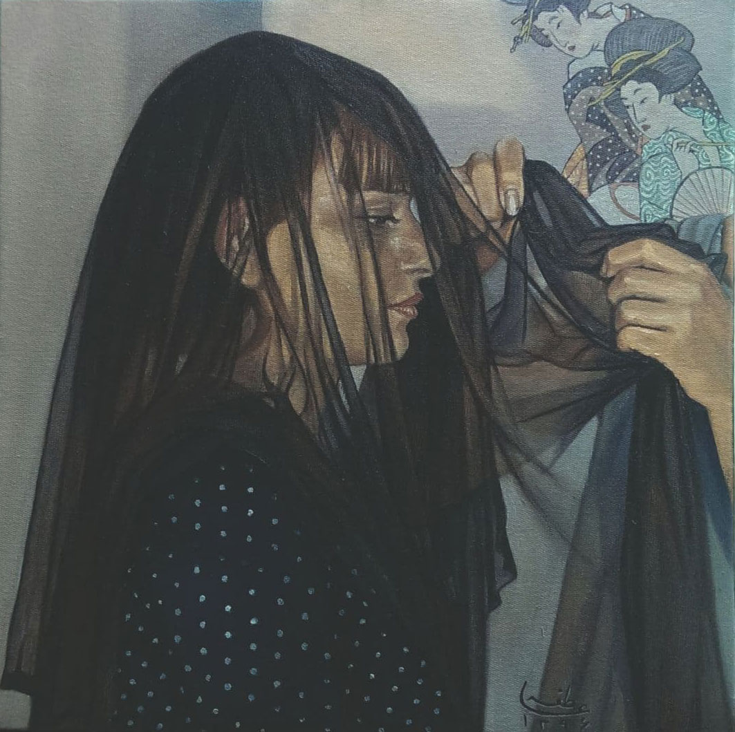 Atefeh Ghasemi nia . Untitle . oil on canvas . 30*30cm. 2018