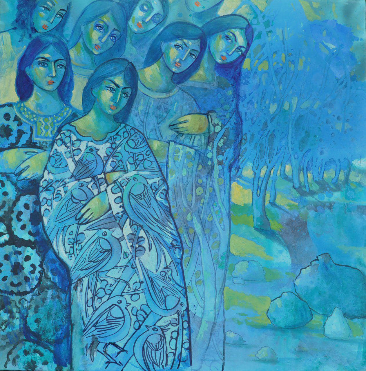 Mohsen Kiani/ oil on canvas/ Waiting/58*58/2015