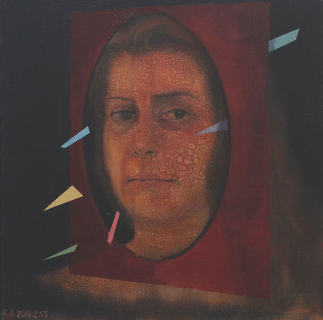 Reza Arabgari . Untitle . oil on canvas . 30*30cm. 2016-2018