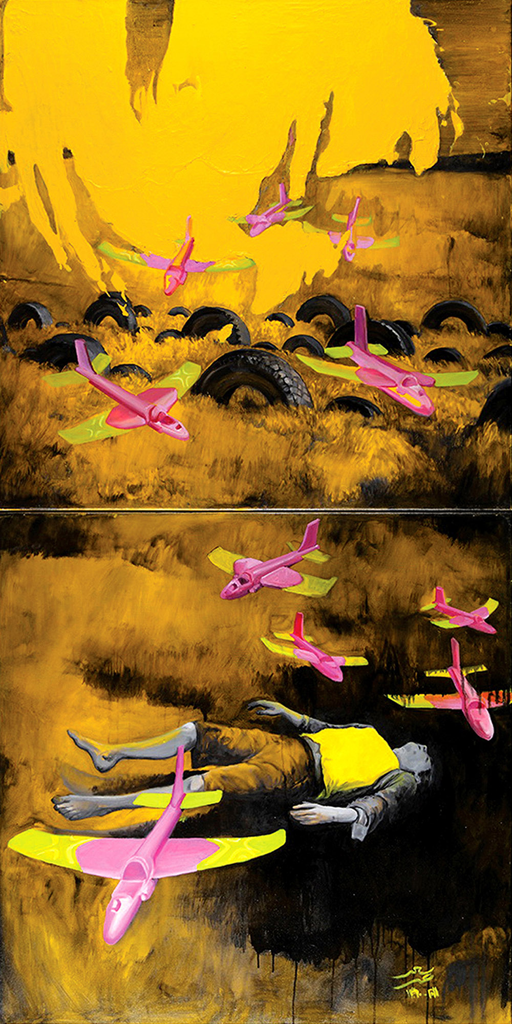 Review of the Future (No 4) , oil on canvas ,200 x100 cm /2011