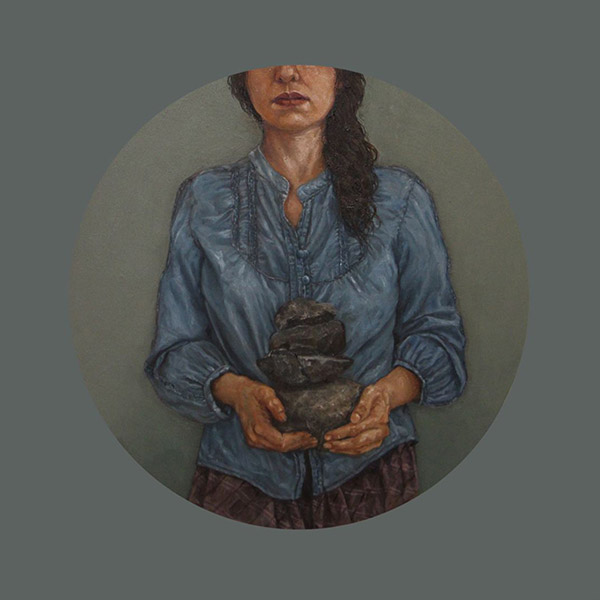 Stone Series / oil & acrylic on round panel / 30*30 / 2018